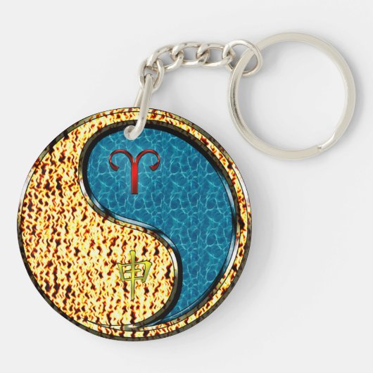 Äsche und Wasseraffe Schlüsselanhänger (Rückseite)