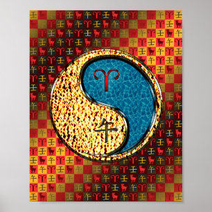 Äsche und Wasserpferd Poster