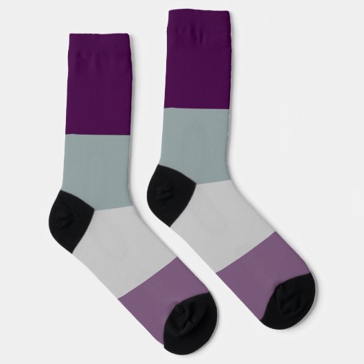 Ascheexual Rainbow Graue, Lila gestreifte LGBT Socken (Rechts)