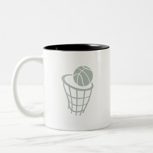 Aschen-Grau-Basketball Zweifarbige Tasse (Links)