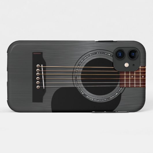 Aschen-schwarze Akustikgitarre Case-Mate iPhone Hülle (Rückseite (Horizontal))
