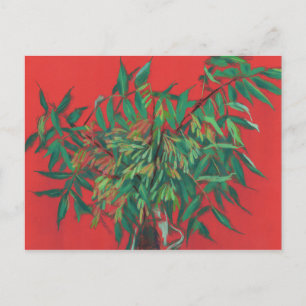 Aschenbaum, Blütenkunst, rote und grüne Sommergärt Postkarte