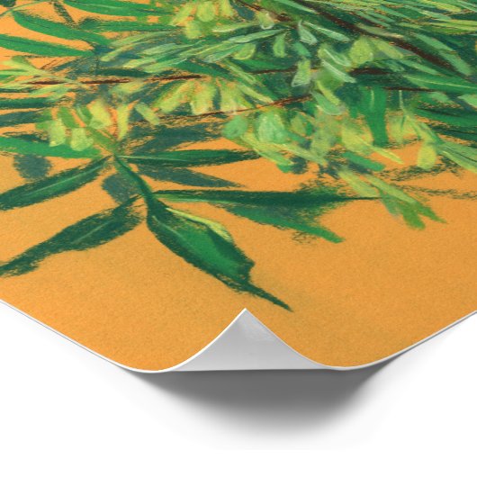 Aschenbaum, grüngelbe Sommergärten, Blumenkunst Poster (Ecke)