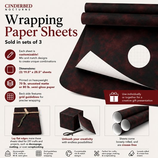 Aschenbett-Nocturne Geschenkpapier Set