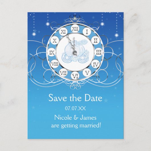 Aschenella Almost Mitternacht Silver Save the Date Ankündigungspostkarte (Vorderseite)
