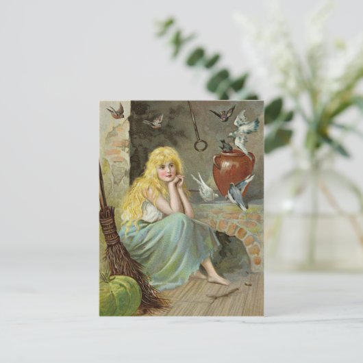 Aschenputtel am Feuer CC1169 Jenny Nyström Postkarte (Stehend Vorderseite)