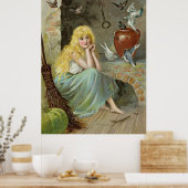 Aschenputtel an der Feuerstelle Jenny Nyström Larg Poster (Küche)