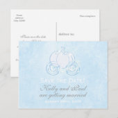 Aschenputtel Blaue Kutsche Märchen Postkarte (Vorne/Hinten)