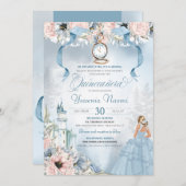 Aschenputtel Burg Fairy Tale Quinceanera Einladung (Vorne/Hinten)