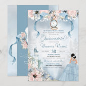 Aschenputtel Burg Fairy Tale Quinceanera Einladung (Vorne/Hinten)