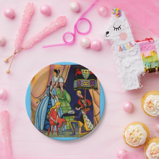 Aschenputtel, der Prinz und der Glaspantoffel Pappteller (Party)
