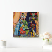 Aschenputtel, der Prinz und der Scheiber Quadratische Wanduhr (Zuhause)