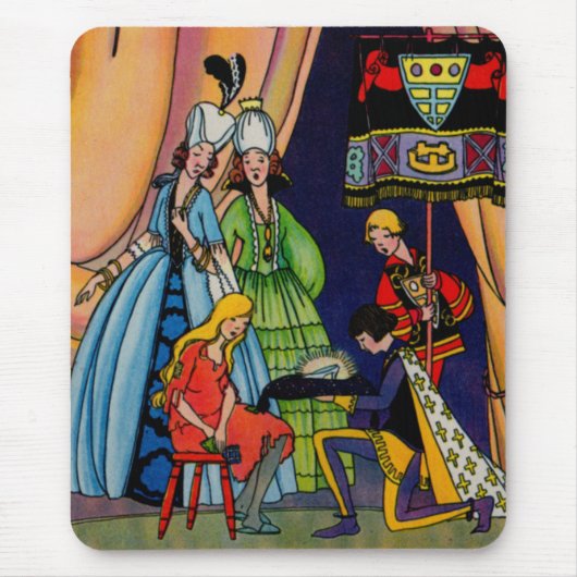 Aschenputtel, der Prinz und die Scheibe Mousepad (Vorne)