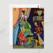 Aschenputtel, der Prinz und die Scheibe Postkarte (Vorne/Hinten)