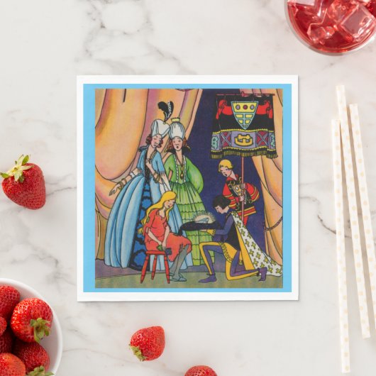 Aschenputtel, der Prinz und die Scheibe Serviette (Beispiel)