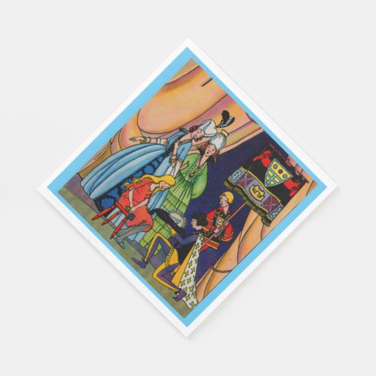 Aschenputtel, der Prinz und die Scheibe Serviette (Ecke)