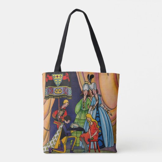 Aschenputtel, der Prinz und die Scheibe Tasche (Rückseite)