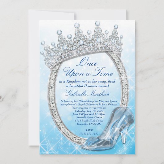 Aschenputtel-Einladung, Prinzessin Invitation Einladung (Vorderseite)