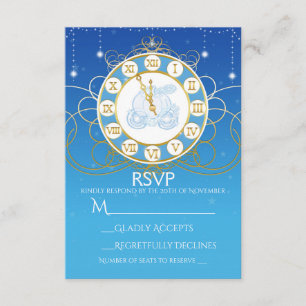 Aschenputtel Fast Mitternachtsblaue RSVP-Karte RSVP Karte