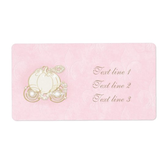 Aschenputtel-Goldwagen-hellrosa Prinzessin Label