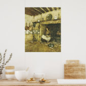 Aschenputtel in den Aschen von Dulac Print Poster (Küche)