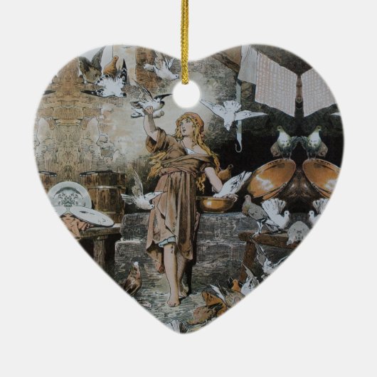 Aschenputtel - Märchen - Grimm Keramik Ornament (Hinten)