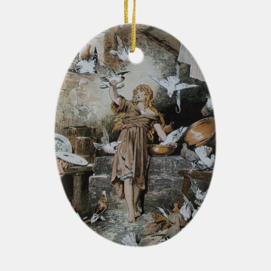 Aschenputtel - Märchen - Grimm Keramik Ornament (Hinten)