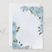 Aschenputtel Princess Ball Blue Rose V2 Quinceaner Einladung (Rückseite)