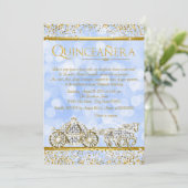 Aschenputtel Princess Pferdekutsche Quinceanera Einladung (Stehend Vorderseite)