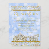 Aschenputtel Princess Pferdekutsche Quinceanera Einladung (Vorne/Hinten)