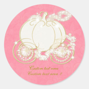 Aschenputtel Rosa & Goldene Kutsche Eleganter Aufk Runder Aufkleber