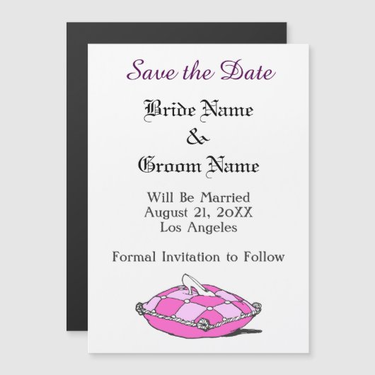 Aschenputtel-Schuh Custom Save the Date Magnet (Vorne/Hinten)
