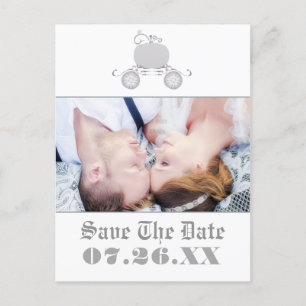 Aschenputtel Silberner Kutsche Hochzeitsfoto Postk Ankündigungspostkarte