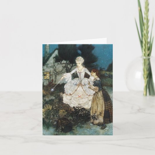 Aschenputtel und feenhafte Patin Karte (Vorderseite)