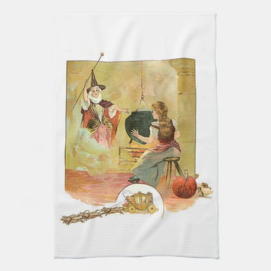 Aschenputtel und ihre feenhafte Gott-Mutter Geschirrtuch (Vertikal)