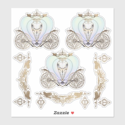 Aschenputtel und Laternen Aufkleber (Blatt)