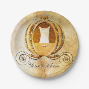 Aschenputtel Vintage-Kutsche-Geburtstagsfeier-Tell Pappteller