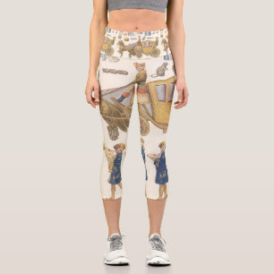 Aschenputtel, Vintage viktorianische Papierspielze Capri Leggings