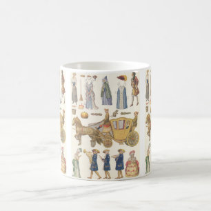 Aschenputtel, Vintage viktorianische Papierspielze Kaffeetasse