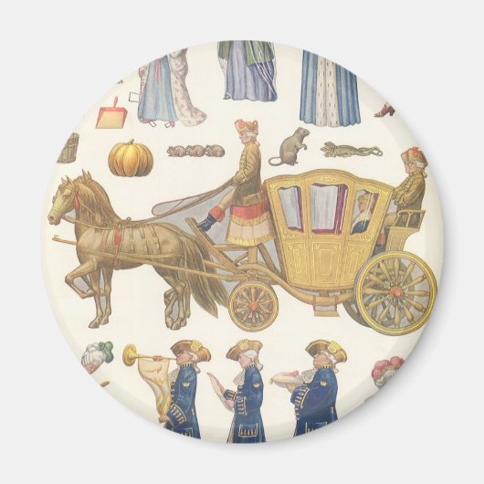 Aschenputtel, Vintage Viktorianische Puppentoilett Magnet (Vorne)