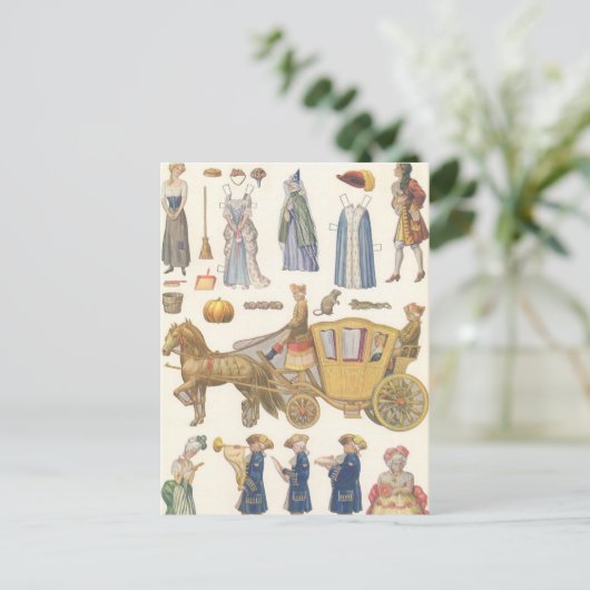 Aschenputtel, Vintage Viktorianische Puppentoilett Postkarte (Stehend Vorderseite)