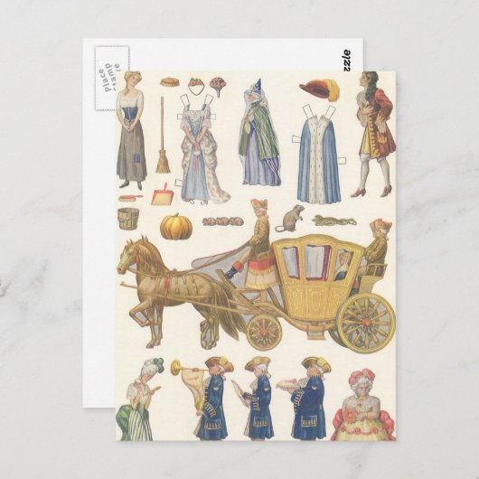 Aschenputtel, Vintage Viktorianische Puppentoilett Postkarte (Vorne/Hinten)