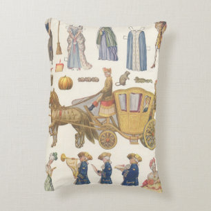 Aschenputtel, Vintage viktorianisches Papierpuppe  Dekokissen