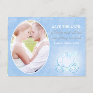 Aschenputtel-Wagen-Hochzeits-Datums-Foto-Postkarte Ankündigungspostkarte