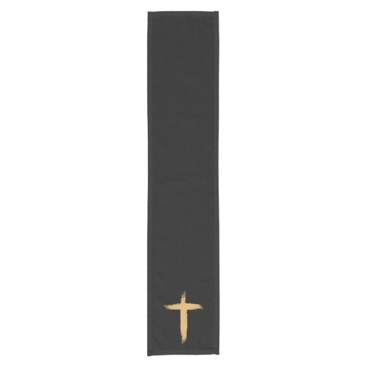 Aschermittwoch Gold Cross Table Runner Kurzer Tischläufer (Vorderseite)