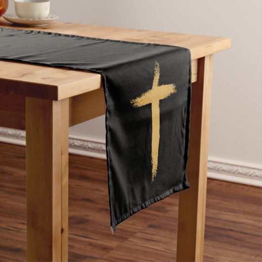 Aschermittwoch Gold Cross Table Runner Kurzer Tischläufer (Beispiel)