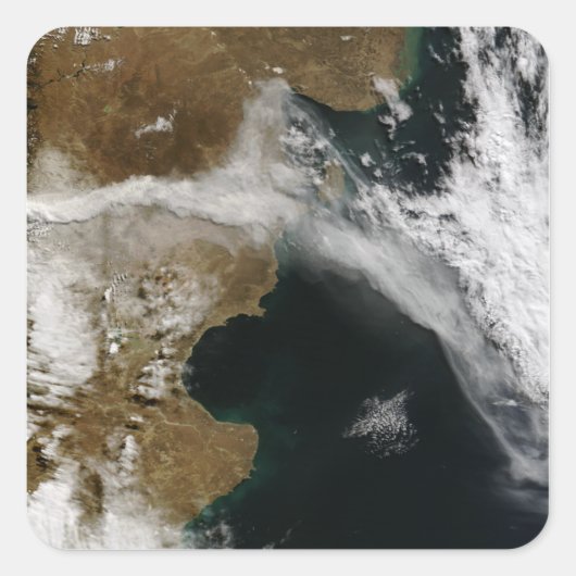 Aschewolke aus dem Ausbruch des Chaiten-Vulkans, C Quadratischer Aufkleber (Vorderseite)