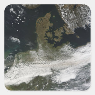 Aschewolke vom Vulkan 2 Quadratischer Aufkleber