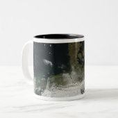 Aschewolke vom Vulkan 2 Zweifarbige Tasse (Vorderseite Links)