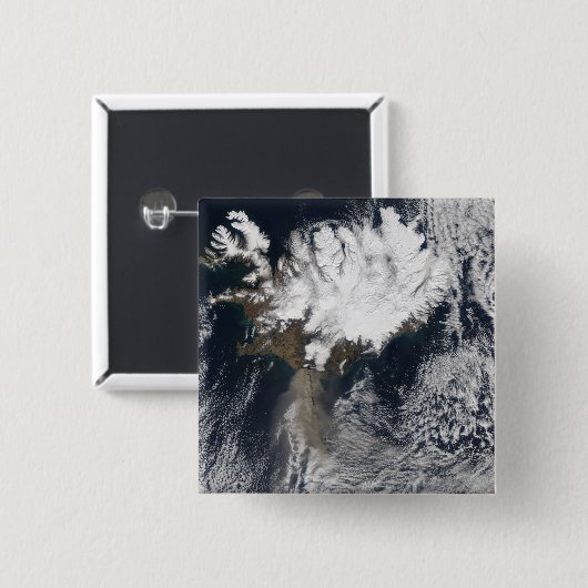 Aschewolke vom Vulkan Eyjafjallajokull, Island Button (Vorne & Hinten)